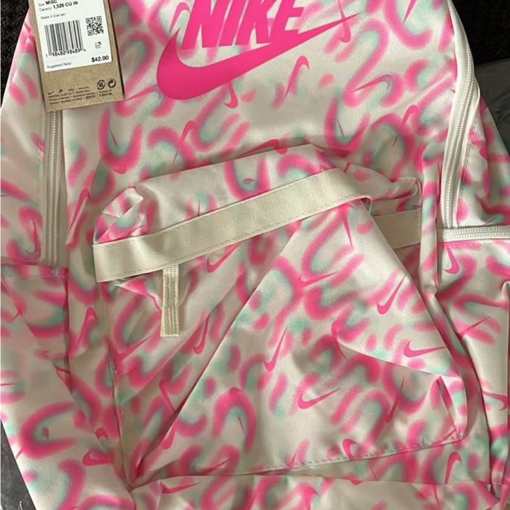 Nike White and Pink Backpack